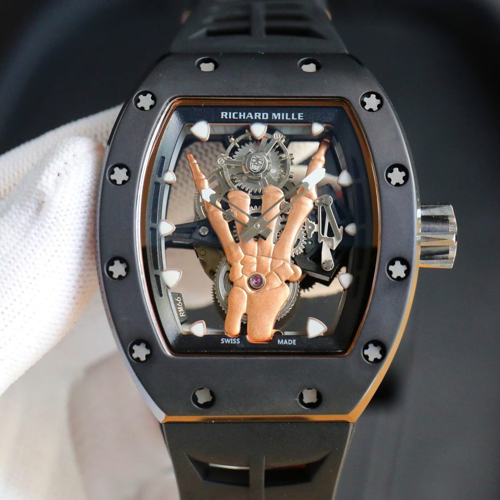 Đồng hồ Richard Mille RM66 Fake 11 vỏ gốm đen máy cơ tự động 42.7×49 (2)