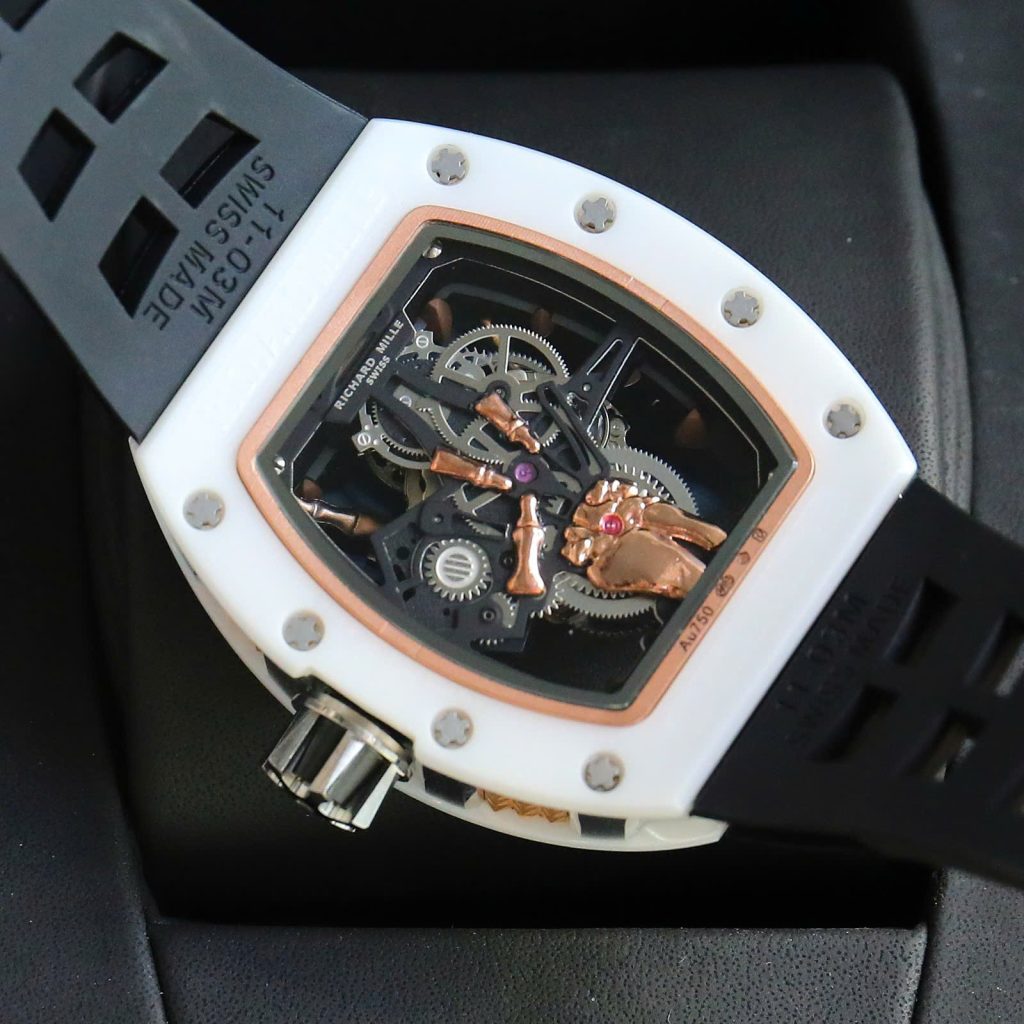 Đồng hồ Richard Mille RM66 Fake 11 vỏ gốm trắng máy cơ tự động 42.7×49 (2)
