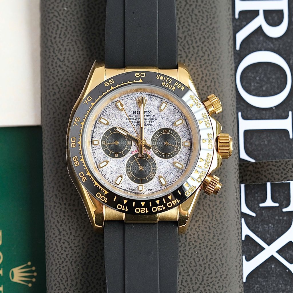 Đồng hồ Rolex Daytona Fake 11 nam mặt số thiên thạch vỏ mạ vàng 40mm (4)