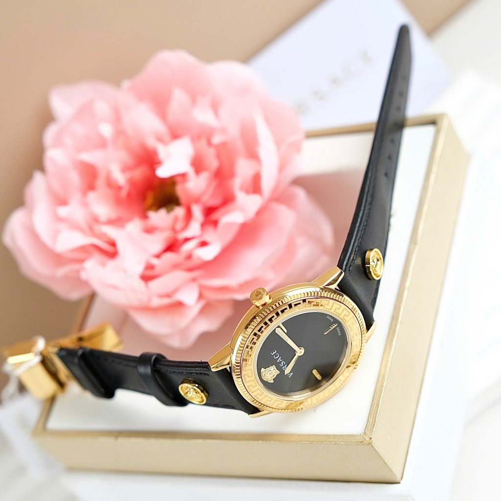 Đồng hồ Versace V-Tribute Like Auth nữ màu đen dây da máy pin 34mm (2)