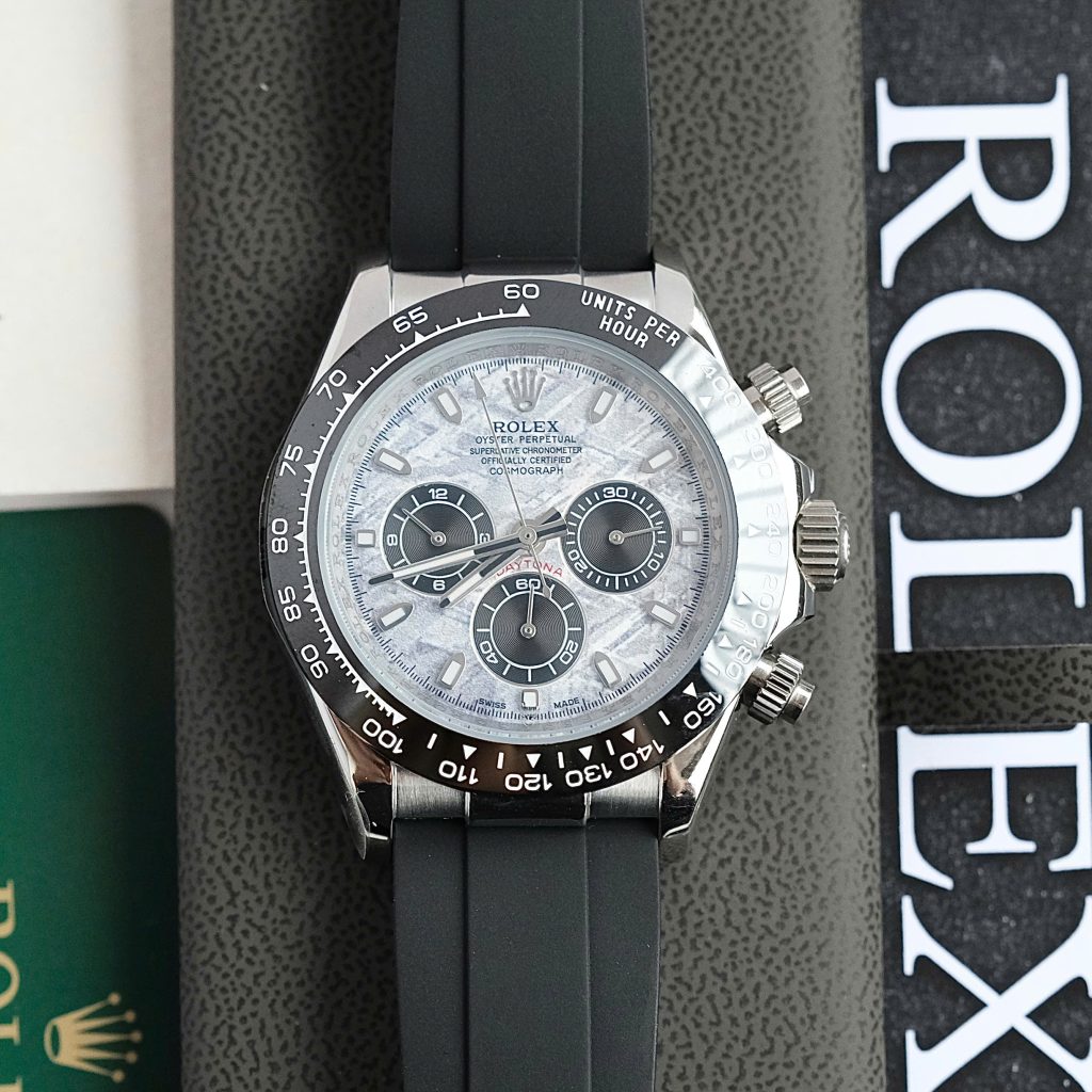 Đồng hồ nam Rolex Daytona Fake giá rẻ mặt số thiên thạch dây cao su 40mm (3)