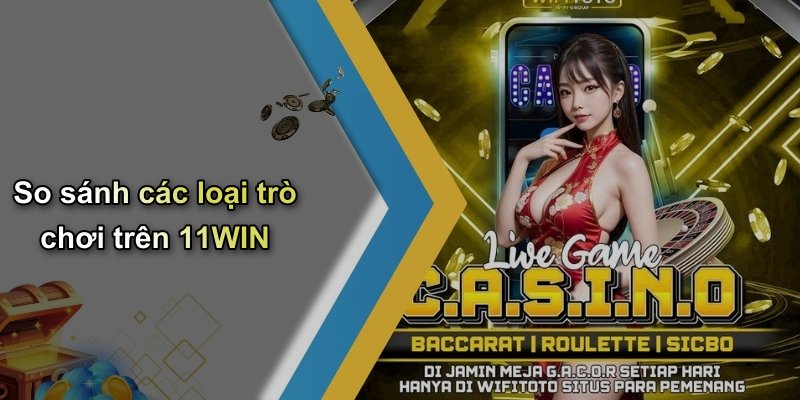 So sánh các loại trò chơi trên 11WIN