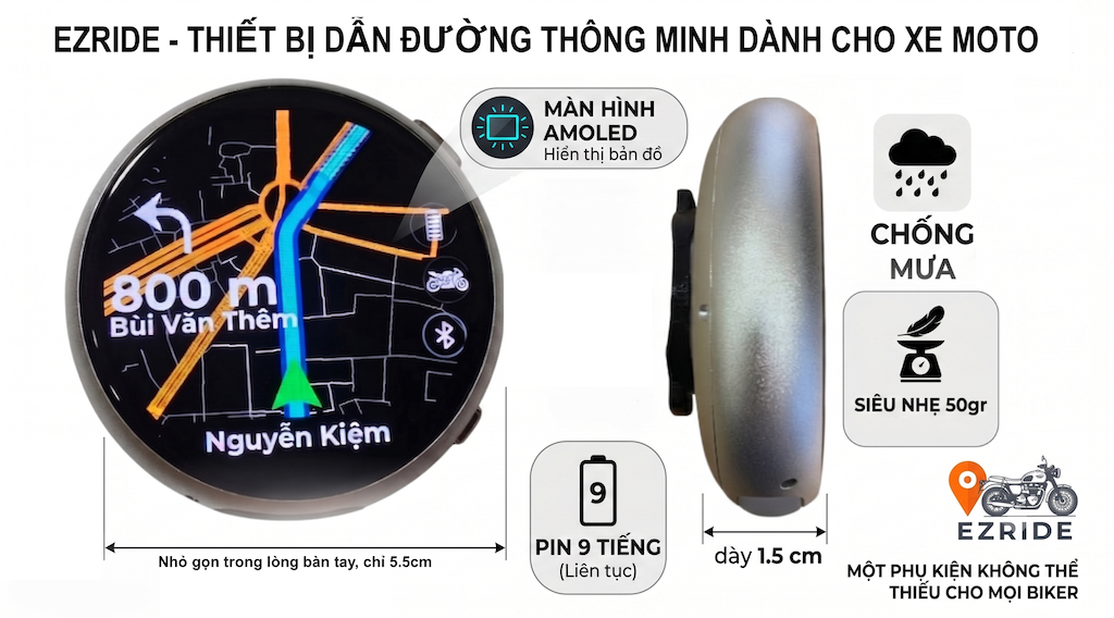 EZRIDE NAVIGATION HUD - PHIÊN BẢN KIM LOẠI CAO CẤP - Silver Aluminum