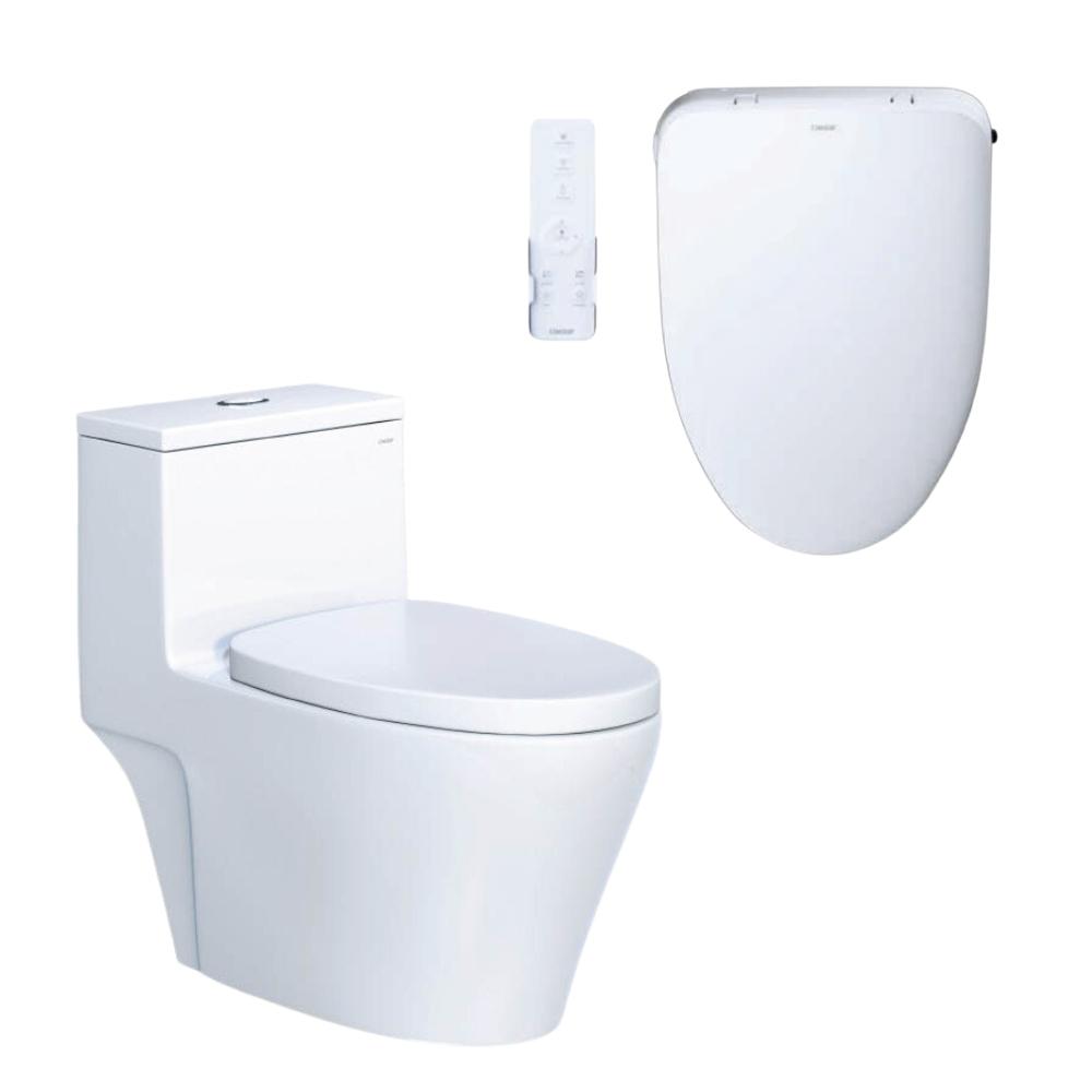 Bồn cầu 1 khối nắp điện tử Caesar C1356F+TAF710H