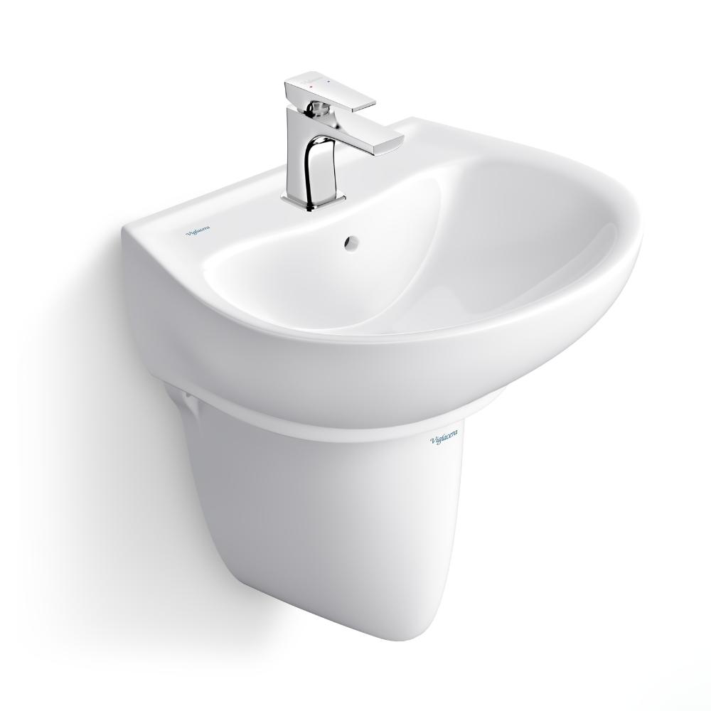 Chậu rửa lavabo treo tường Viglacera V39 chân lửng