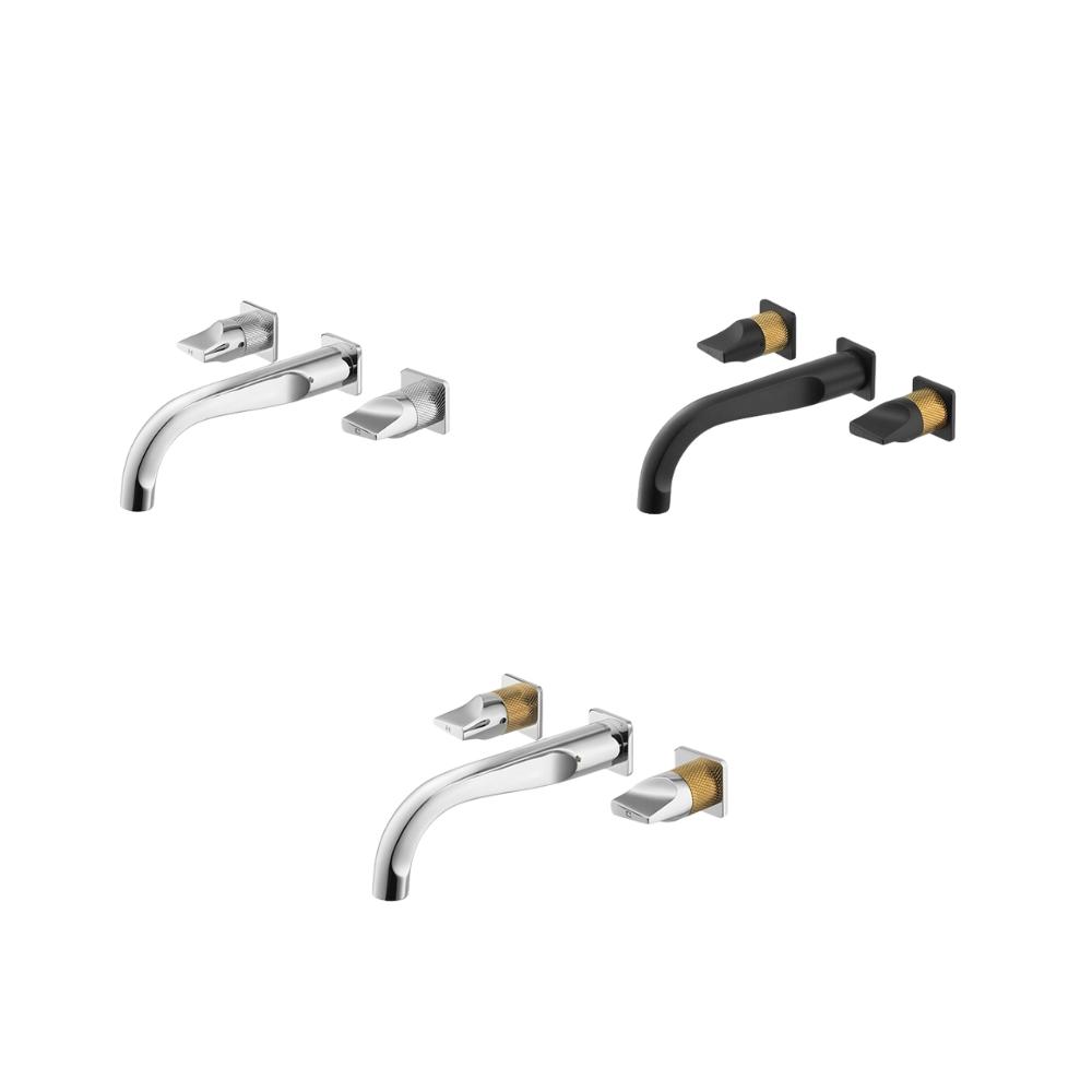 Vòi chậu lavabo COTTO CT2283C45 / BLGR / CG nóng lạnh gắn tường Crescent