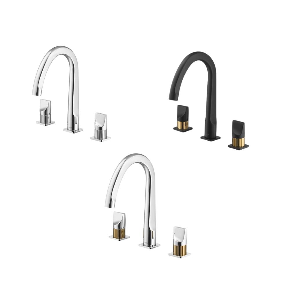 Vòi chậu lavabo COTTO CT2282C44 / BLGR / CG nóng lạnh 3 lỗ Crescent
