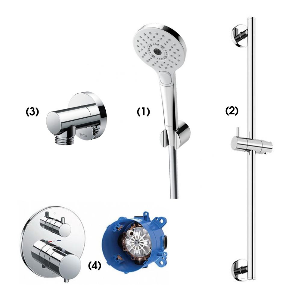 Set sen tắm âm tường 1 đường nước nhiệt độ TOTO TBW01010A TBW01016B TBW01014B TBV01407B TBN01001B