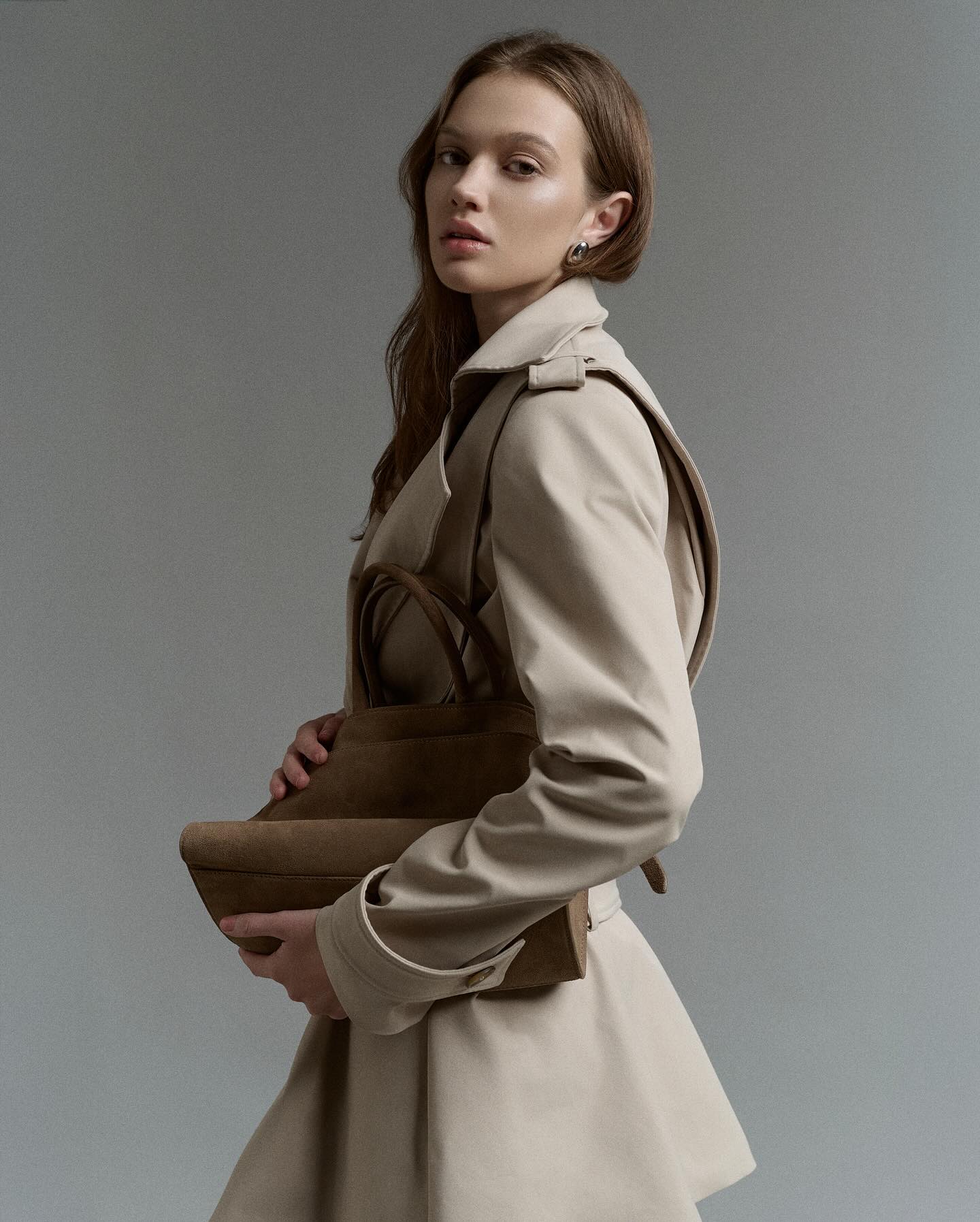 Beige Belted Blazer Coat