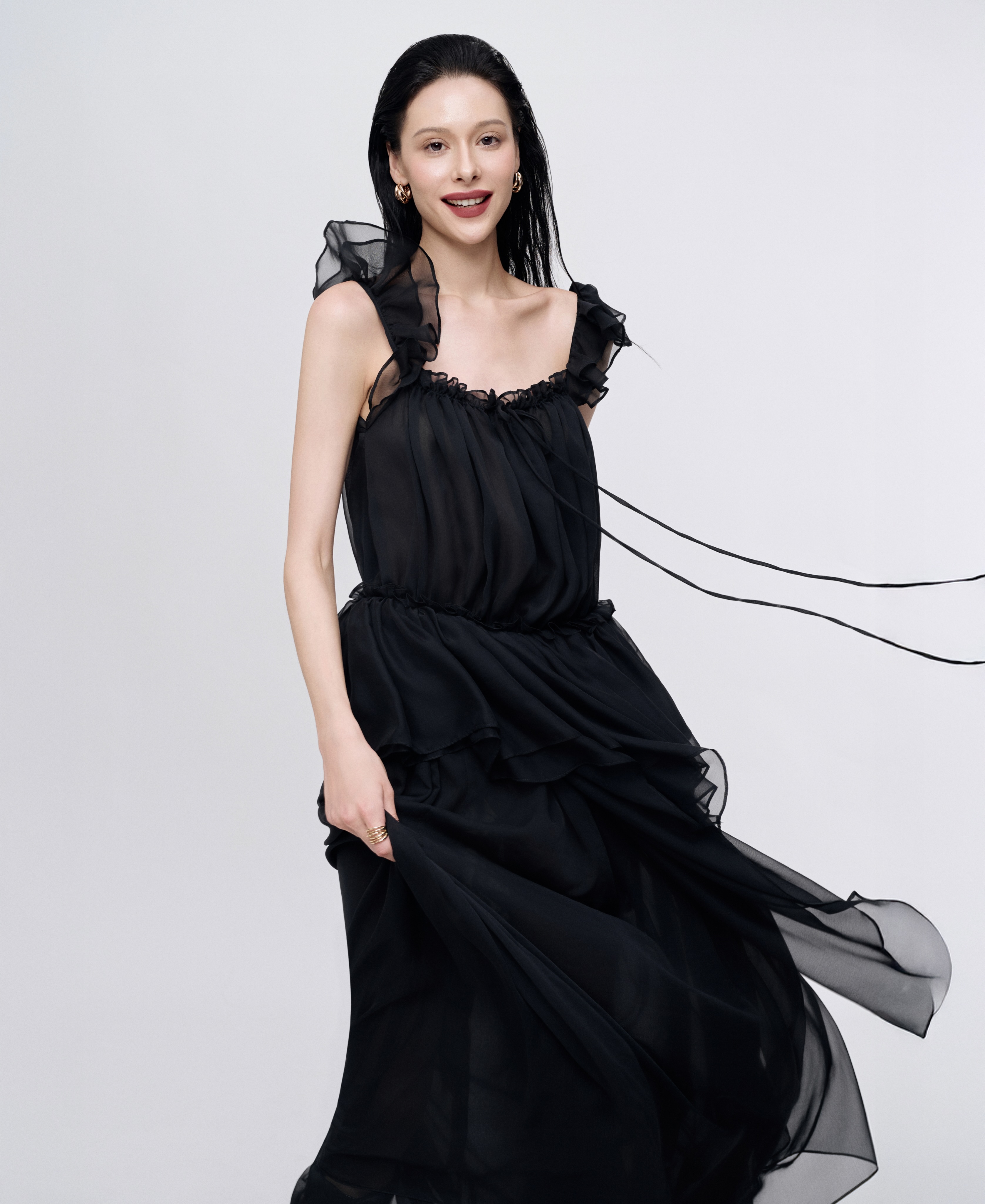 Black Tiered Maxi Dress