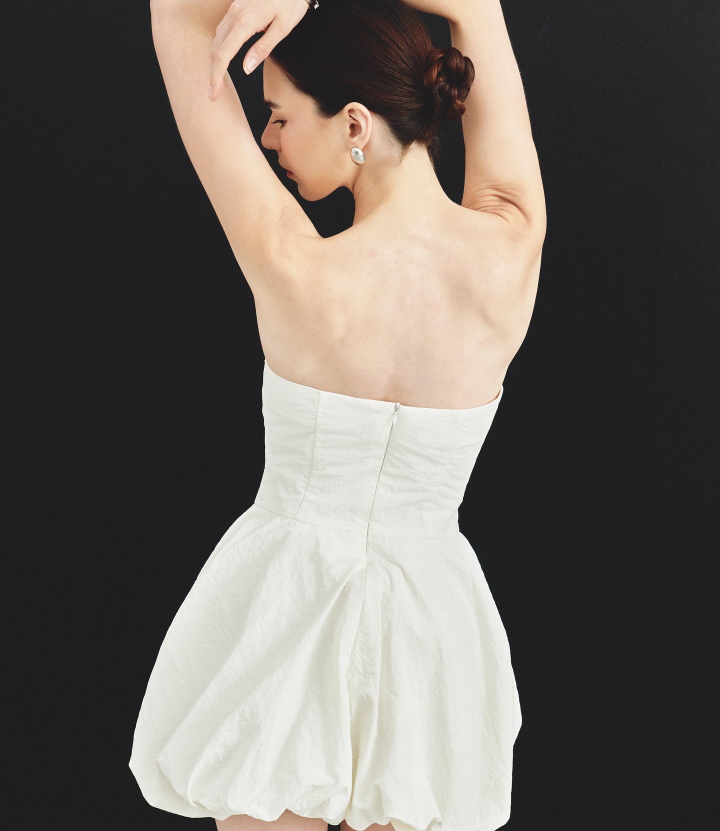 Ivory Sculpted Bubble Mini Dress