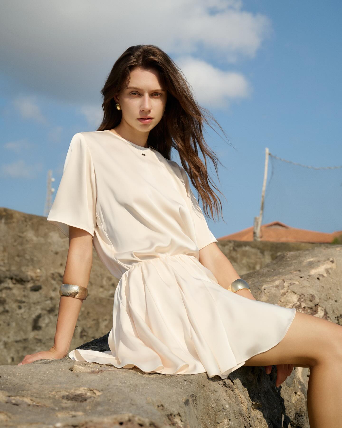 Ivory Pleated Mini Skirt _ TOP