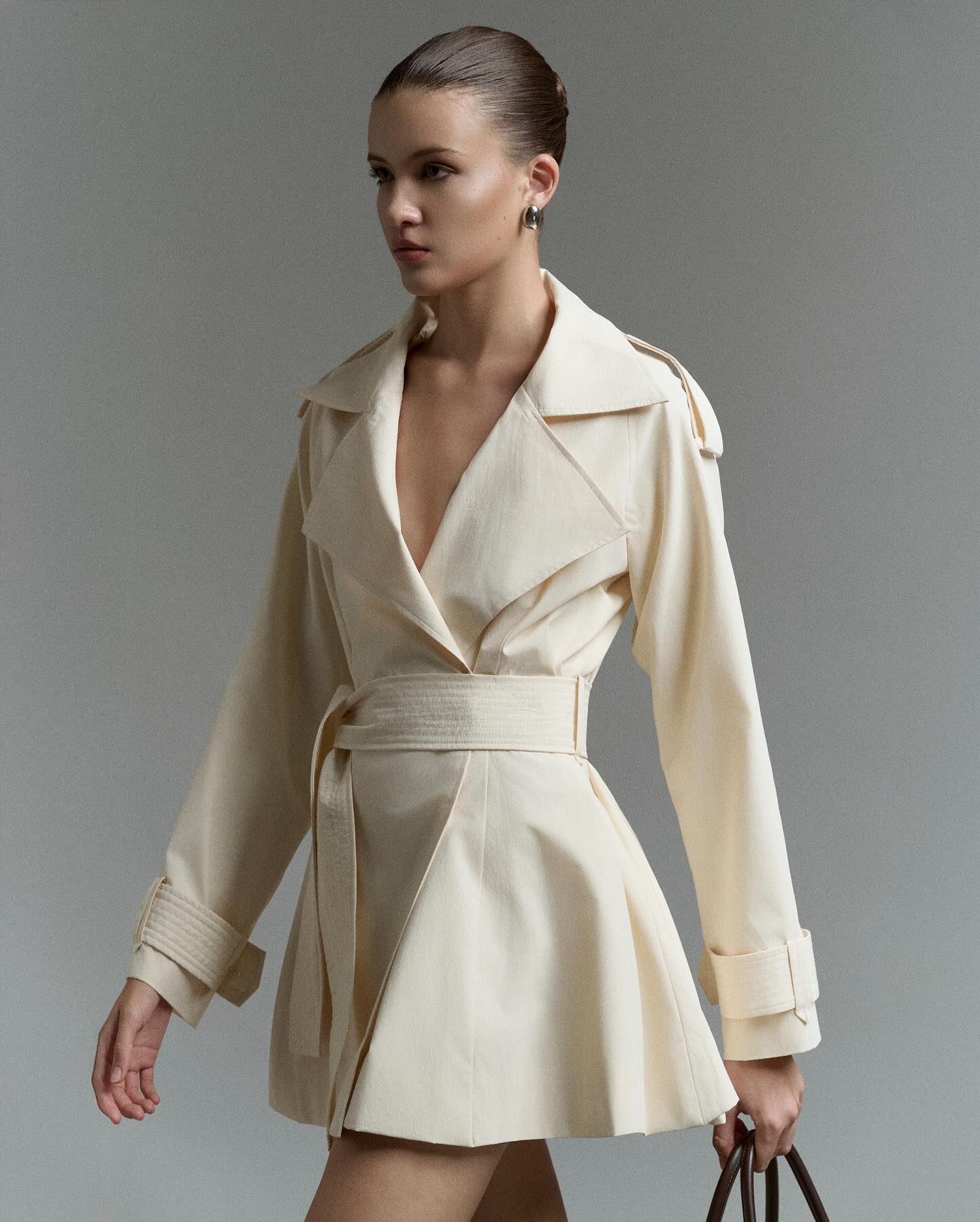 Ivory Tailored Trench Coat