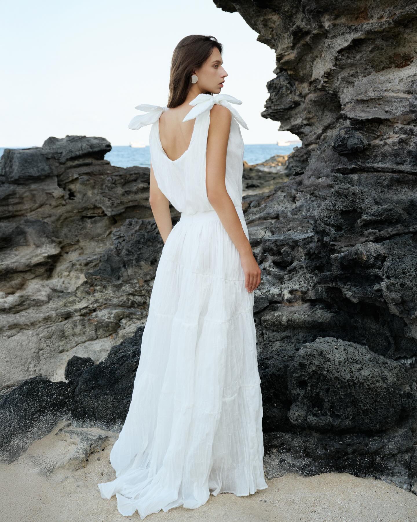 Ivory Plunge Bridal Gown
