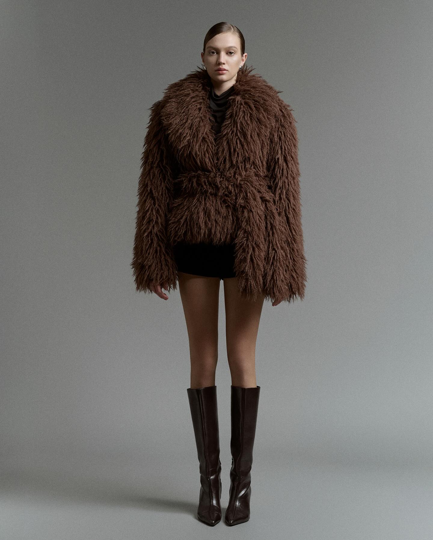 Brown Faux Fur Coat