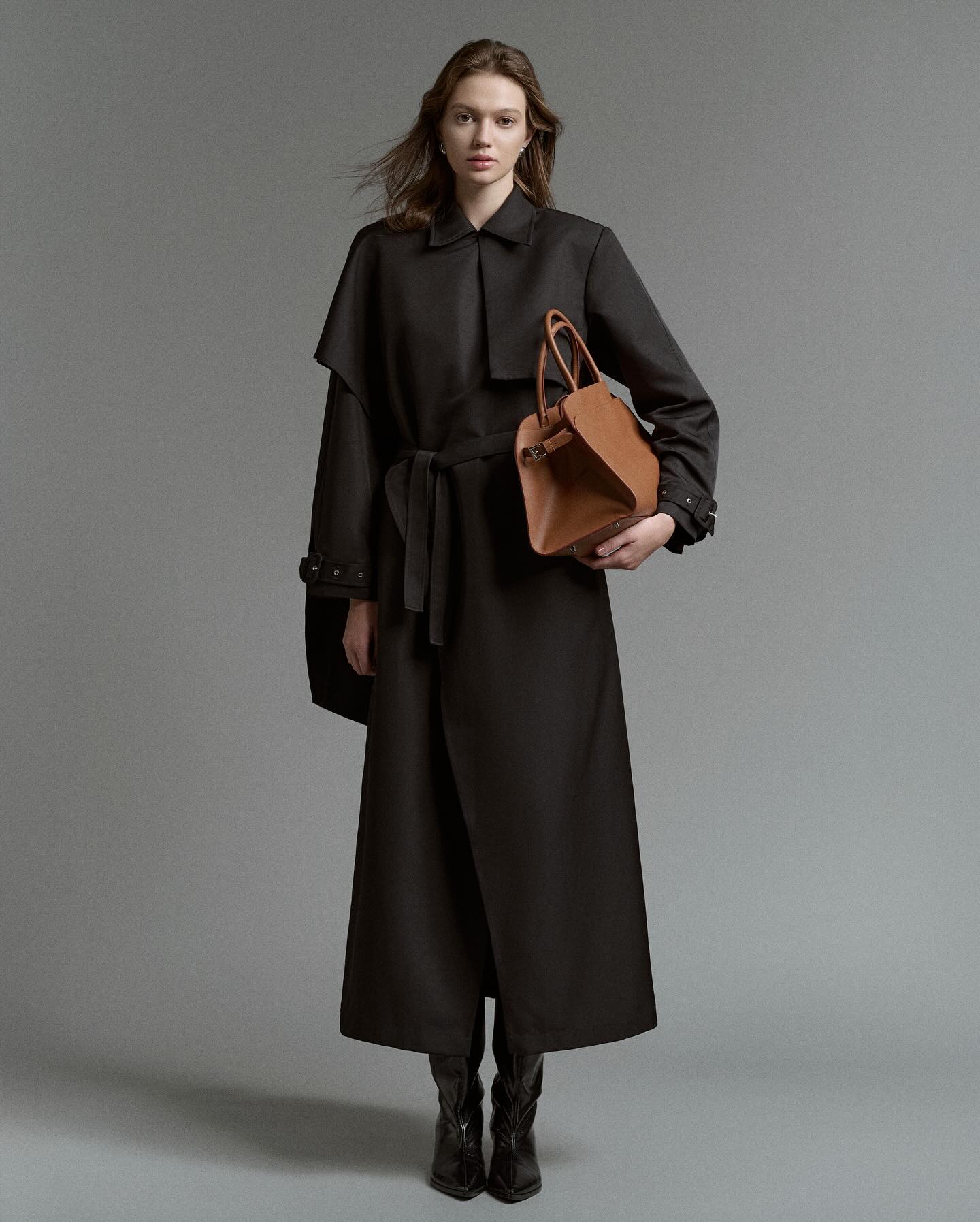 Black Wool Trench Coat
