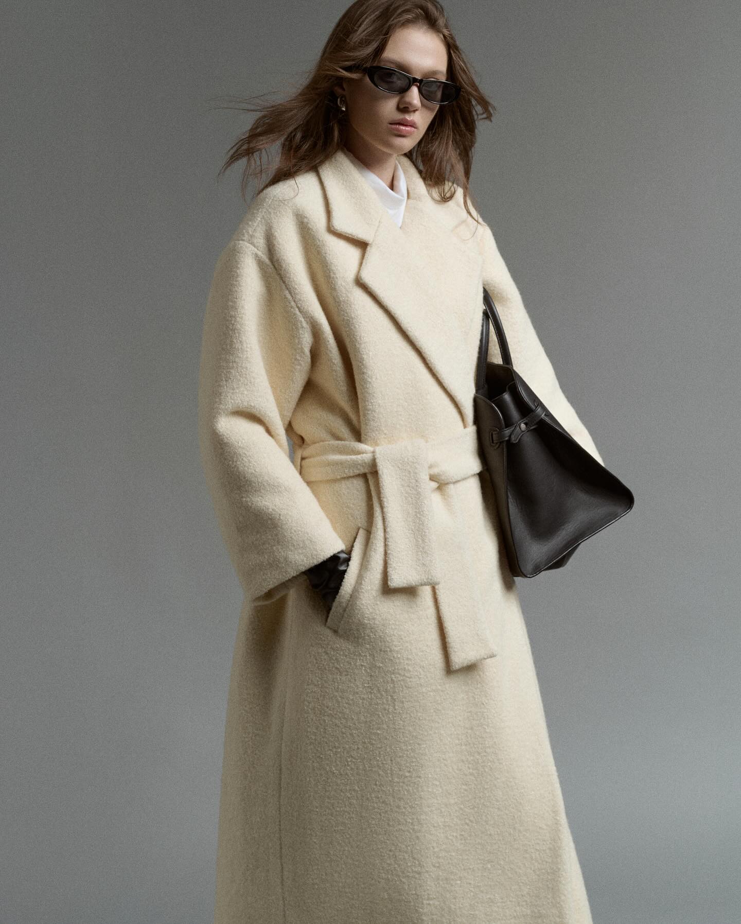 Ivory Long Wool Coat