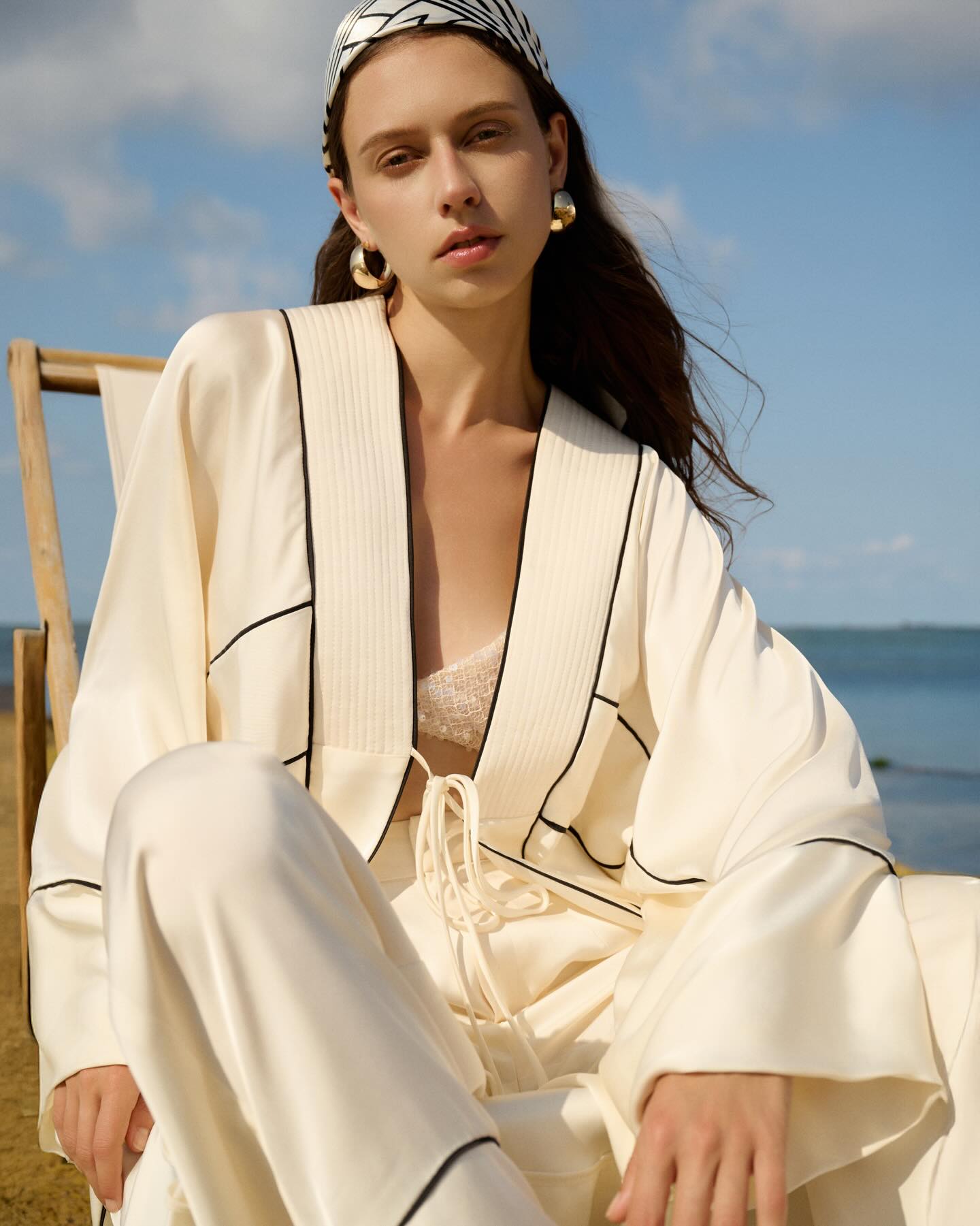 Ivory Belted Resort Coat