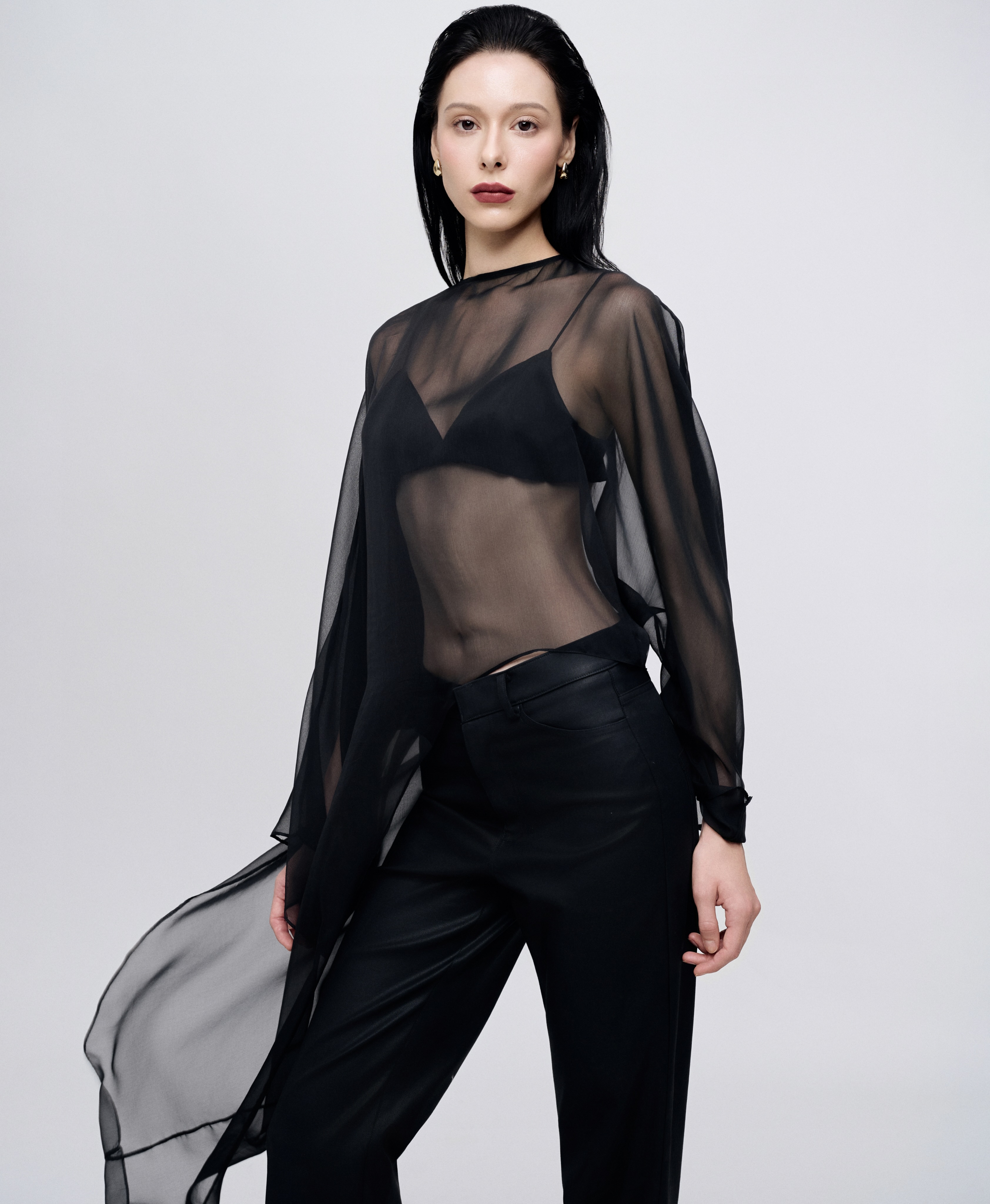 Black Sheer Tailored Set