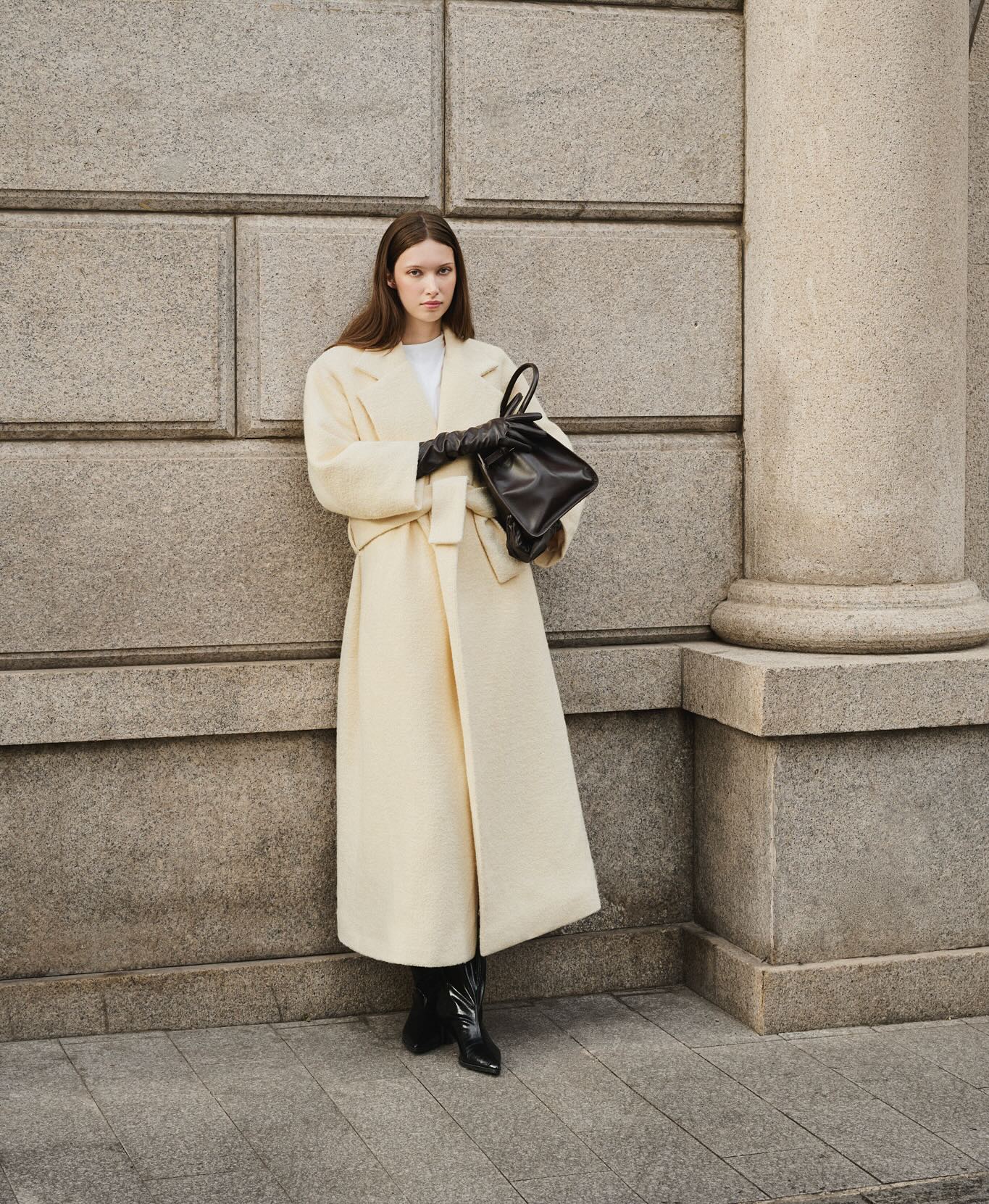 Ivory Long Wool Coat