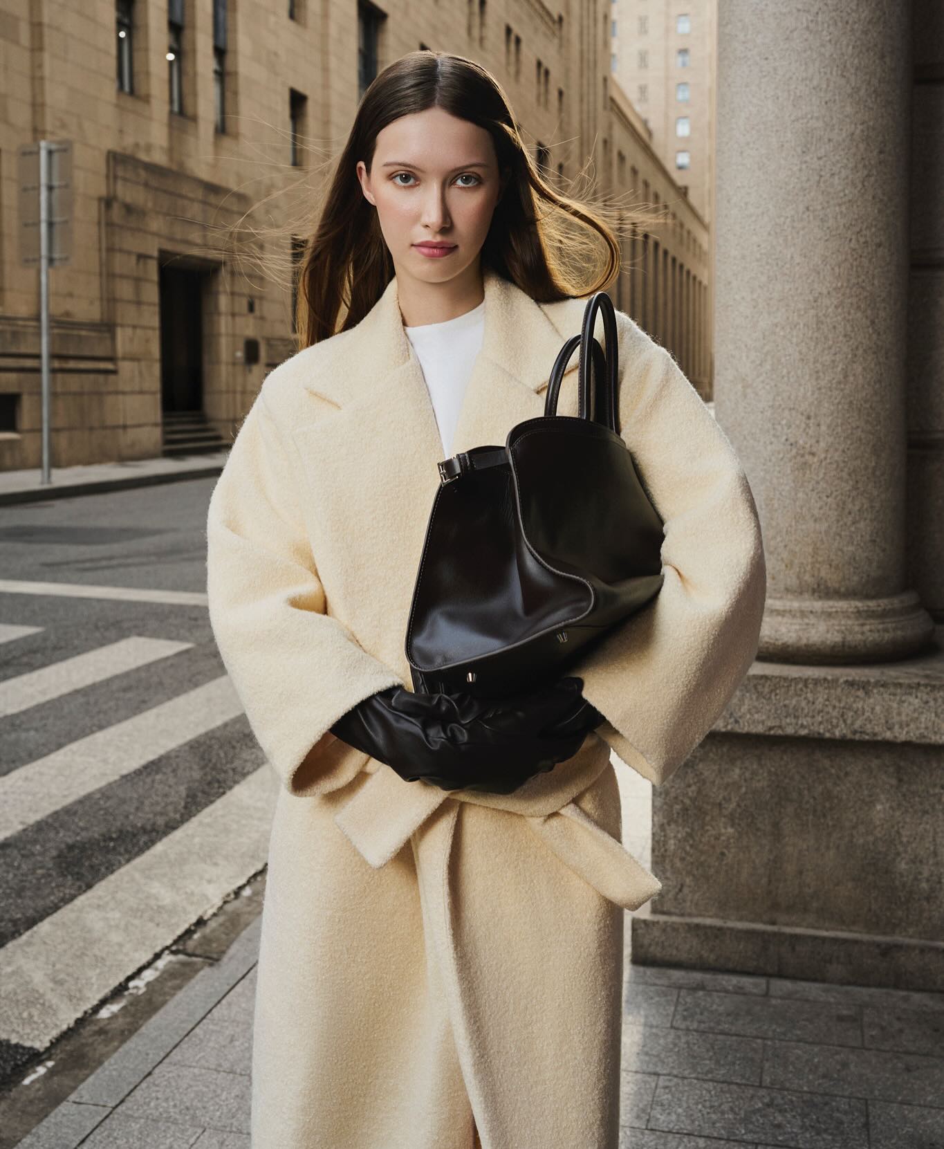 Ivory Long Wool Coat