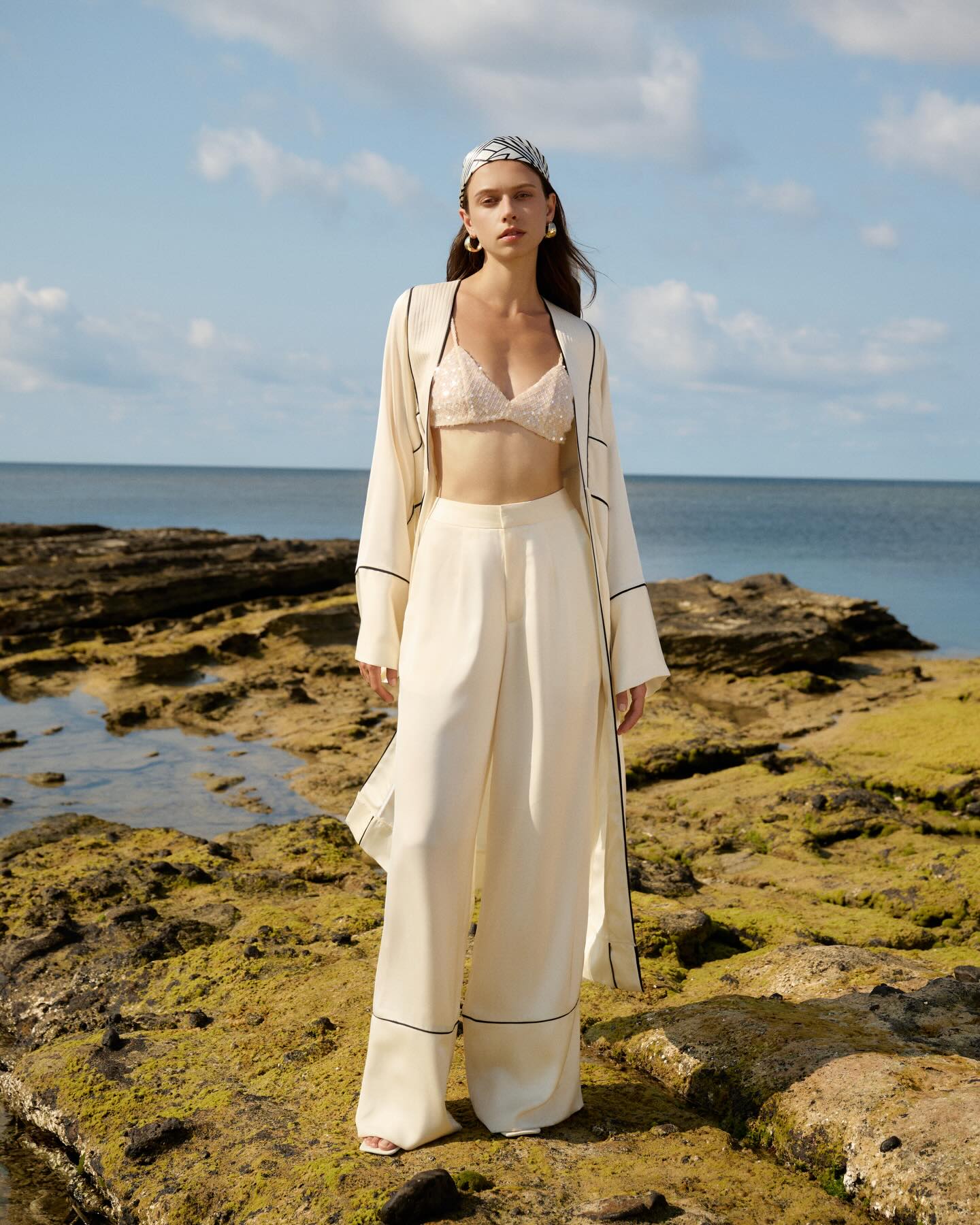 Ivory Belted Resort Coat