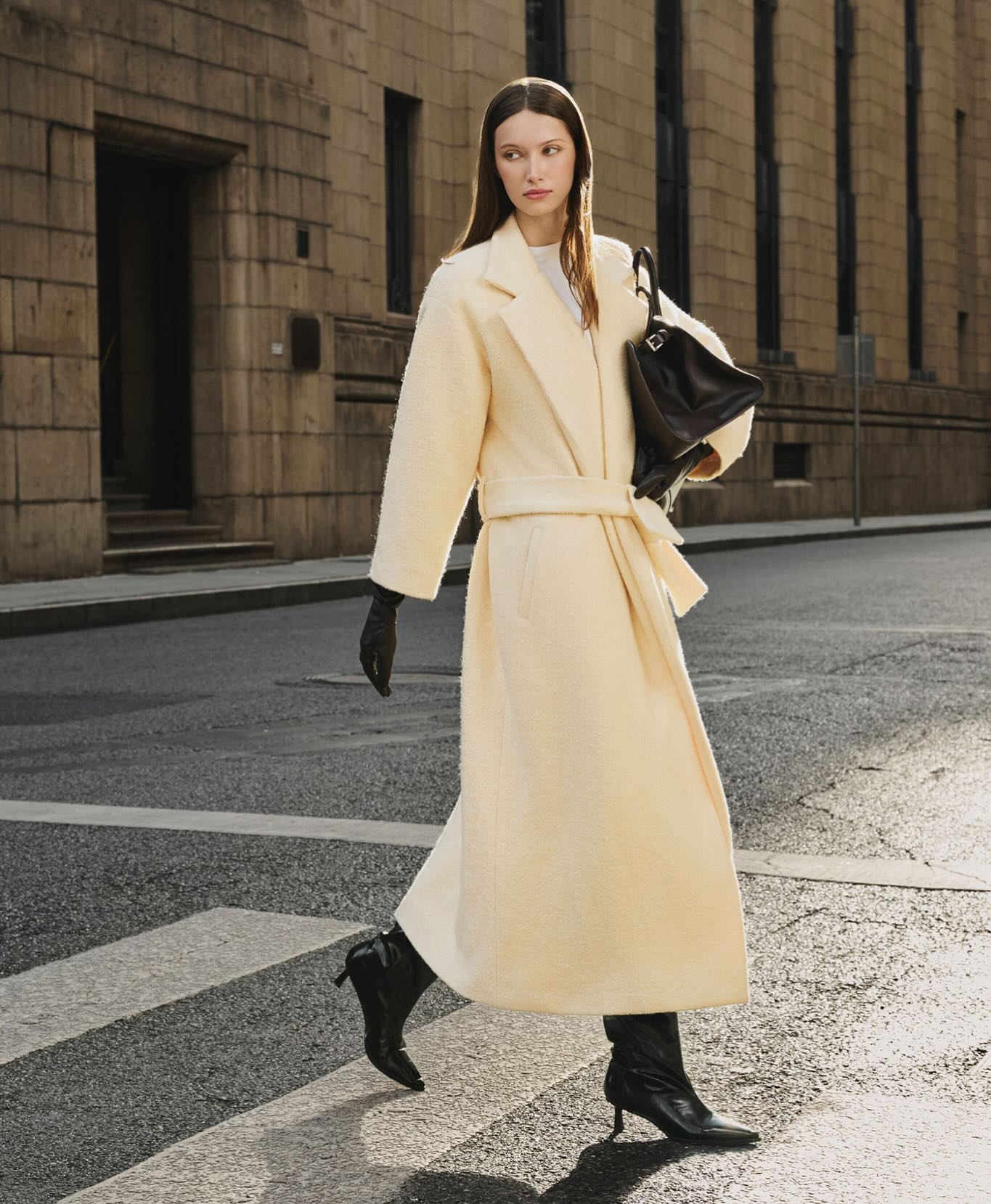 Ivory Long Wool Coat