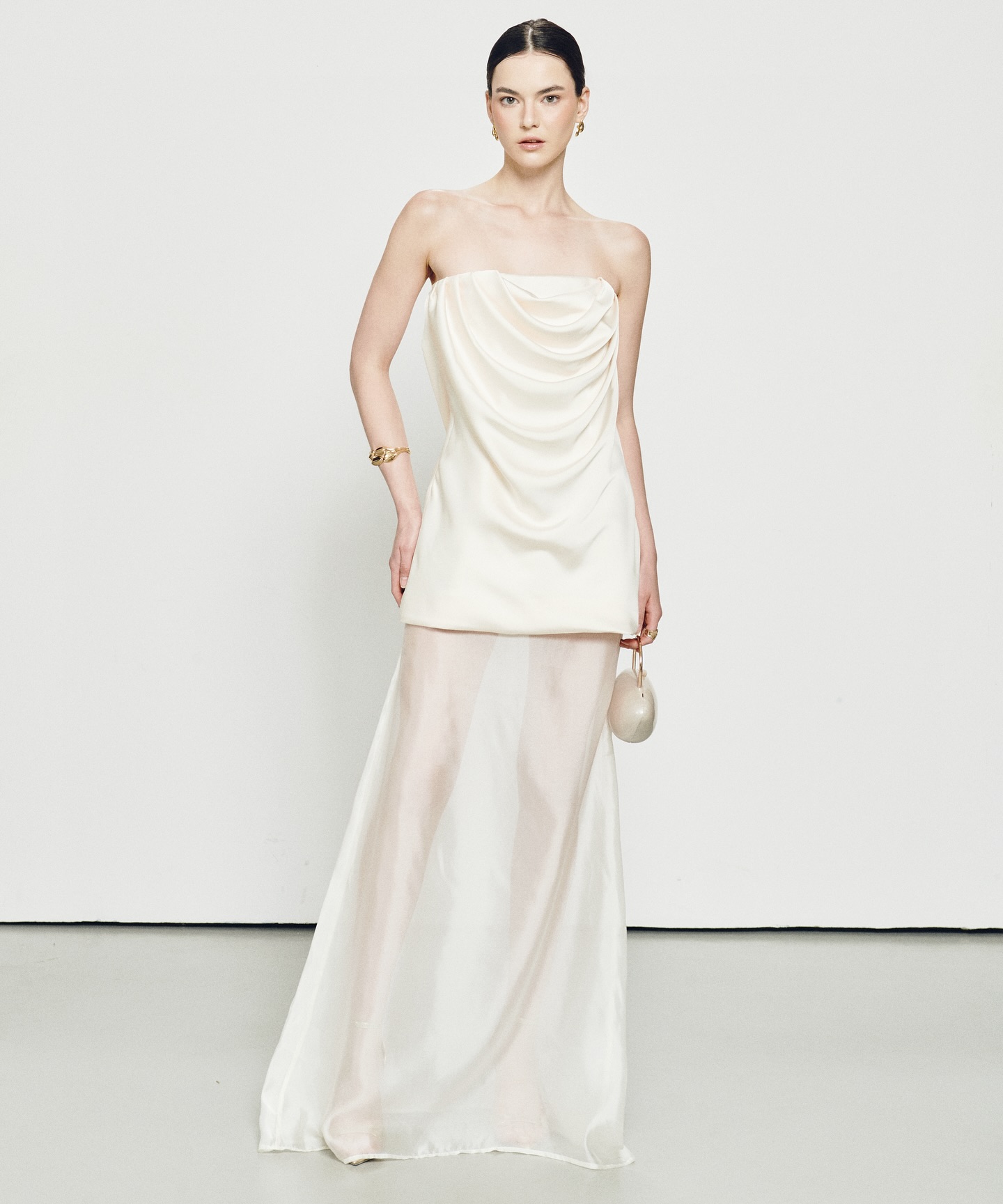 Ivory Cowl Slip Dress