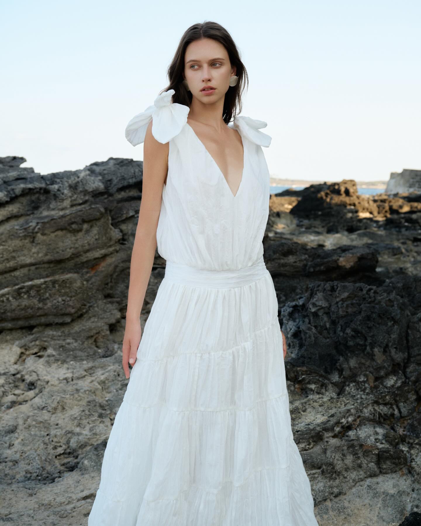 Ivory Plunge Bridal Gown