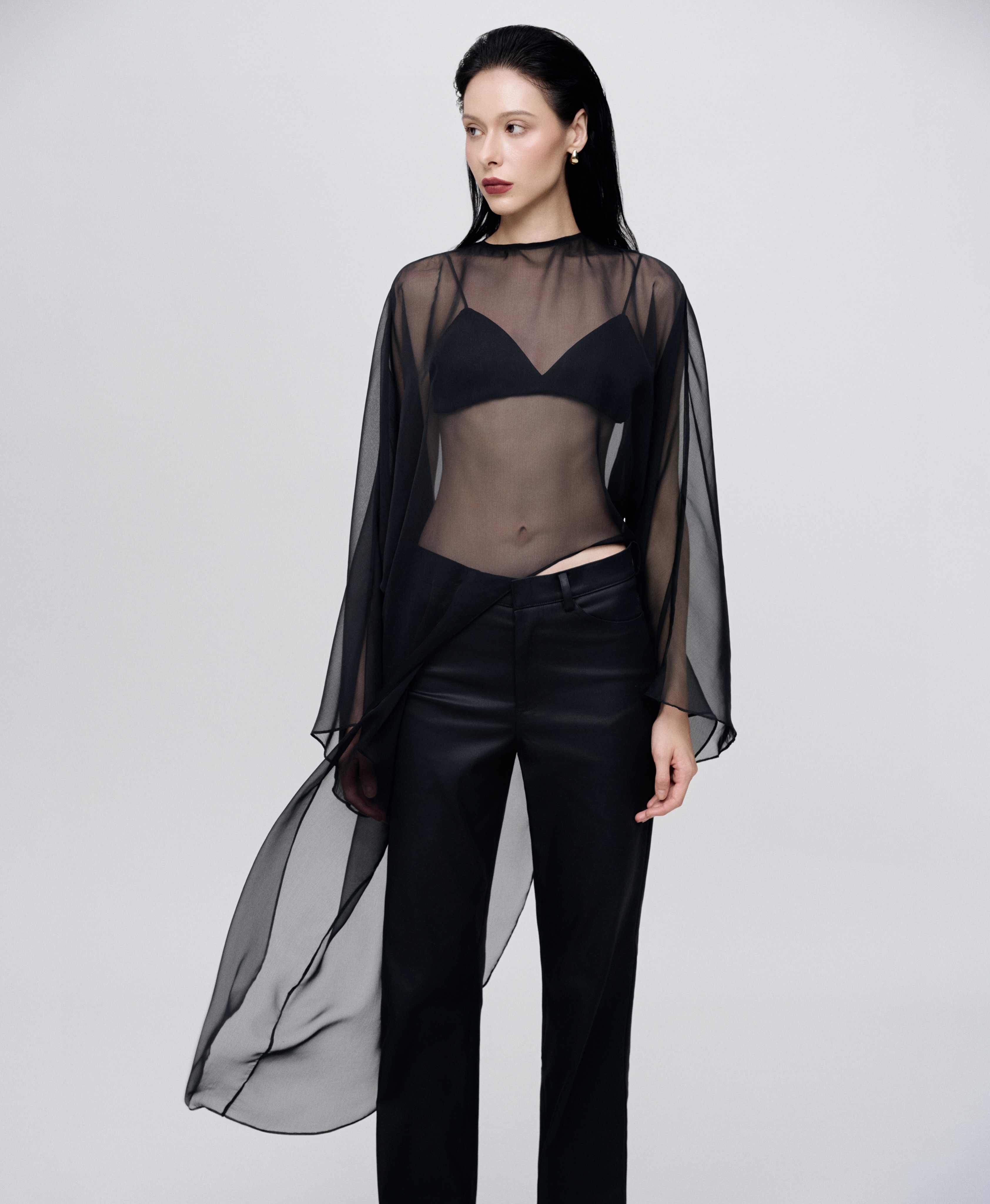 Black Sheer Tailored Set