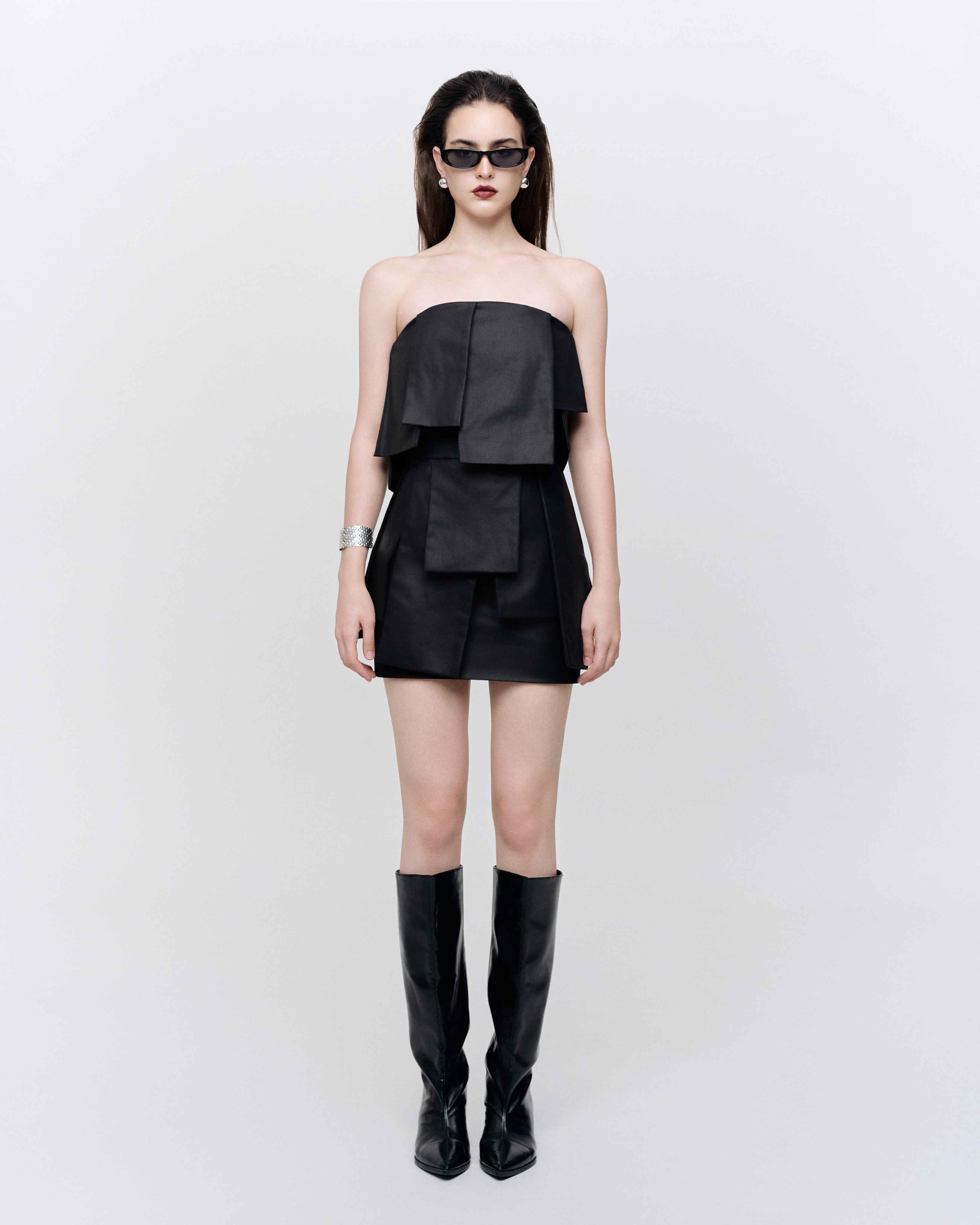 Black Tiered Strapless Set