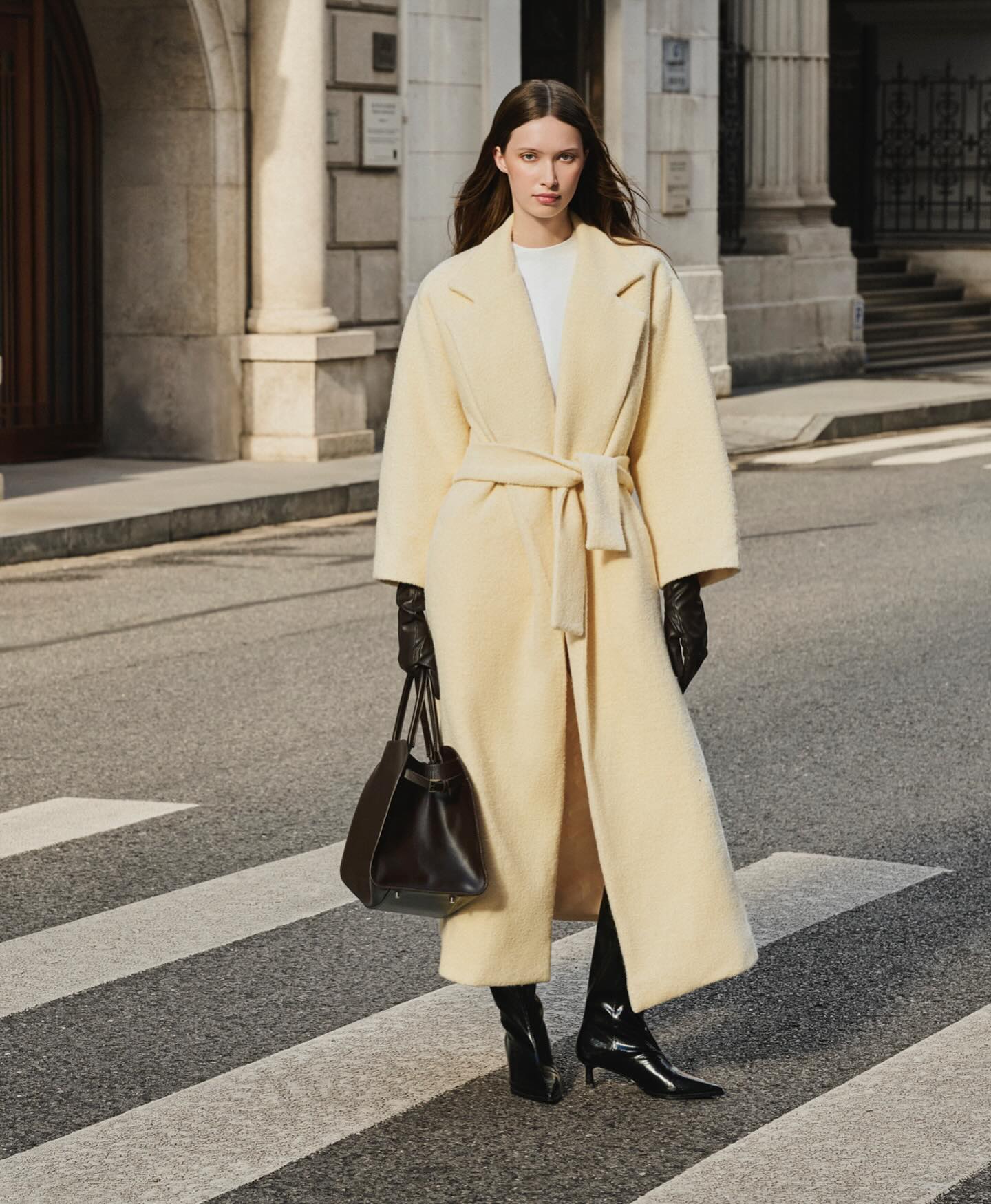 Ivory Long Wool Coat