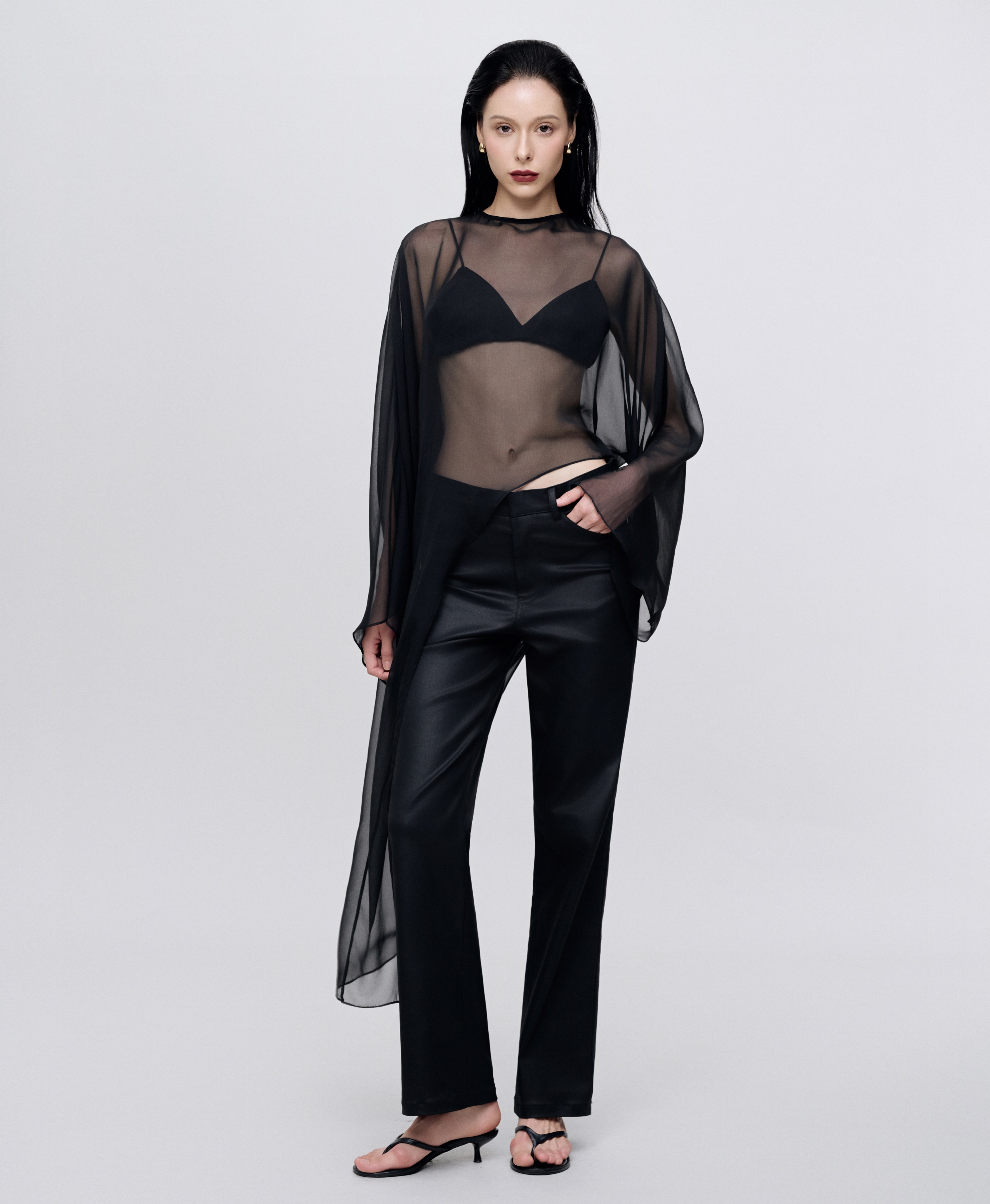 Black Sheer Tailored Set