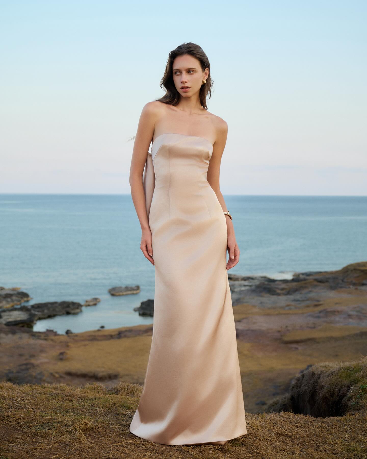 Champagne Satin Slip Dress