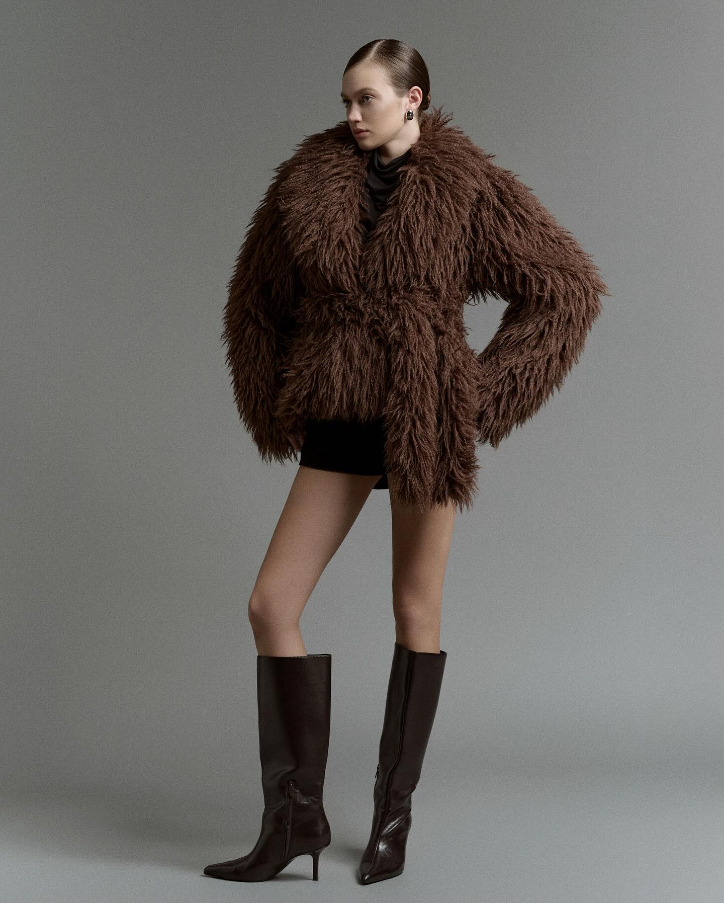 Brown Faux Fur Coat
