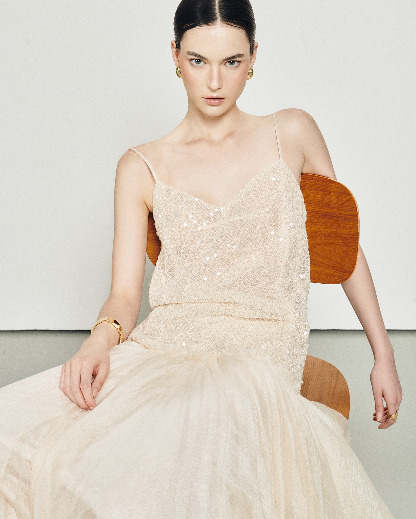 Ivory Tulle Maxi