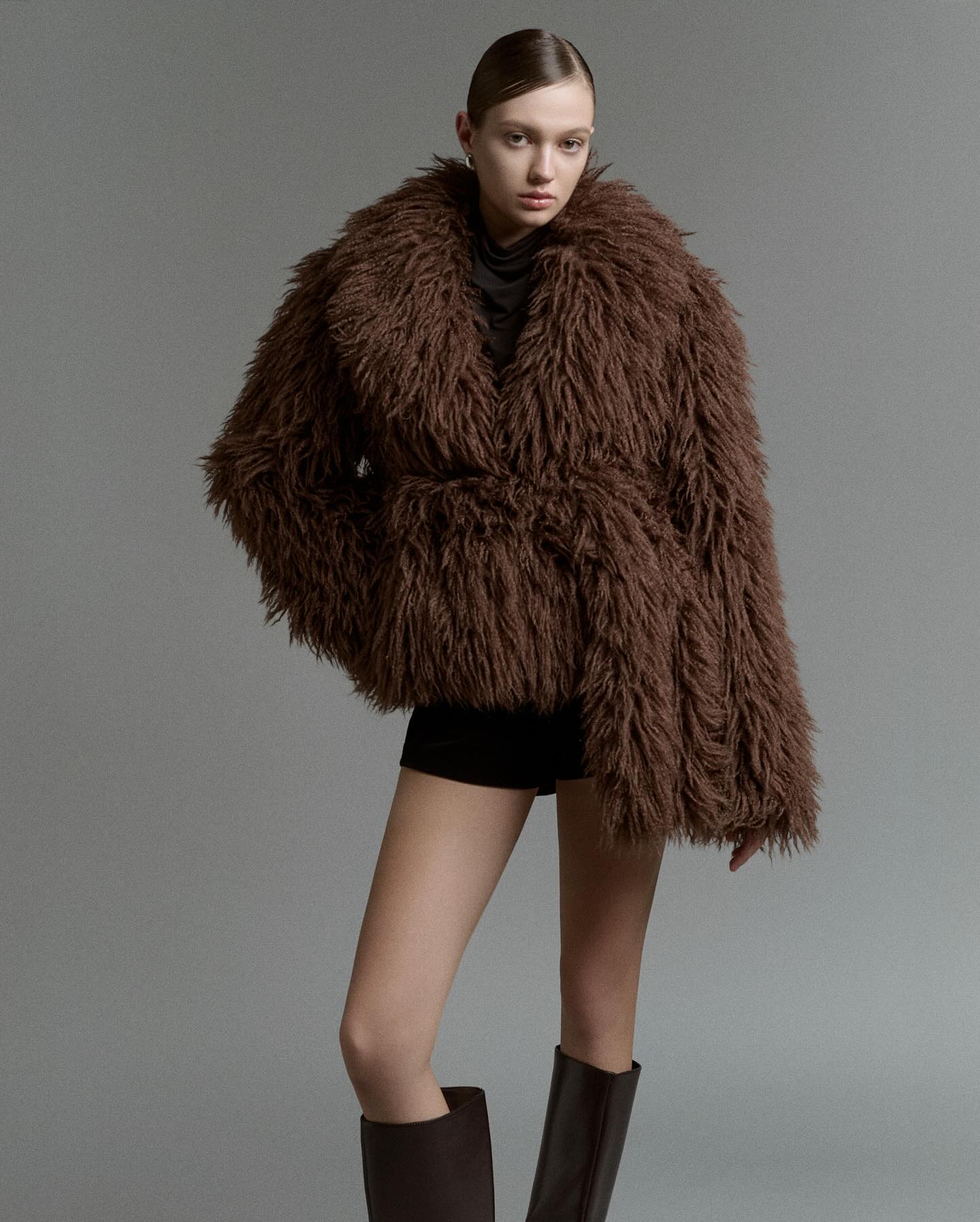 Brown Faux Fur Coat