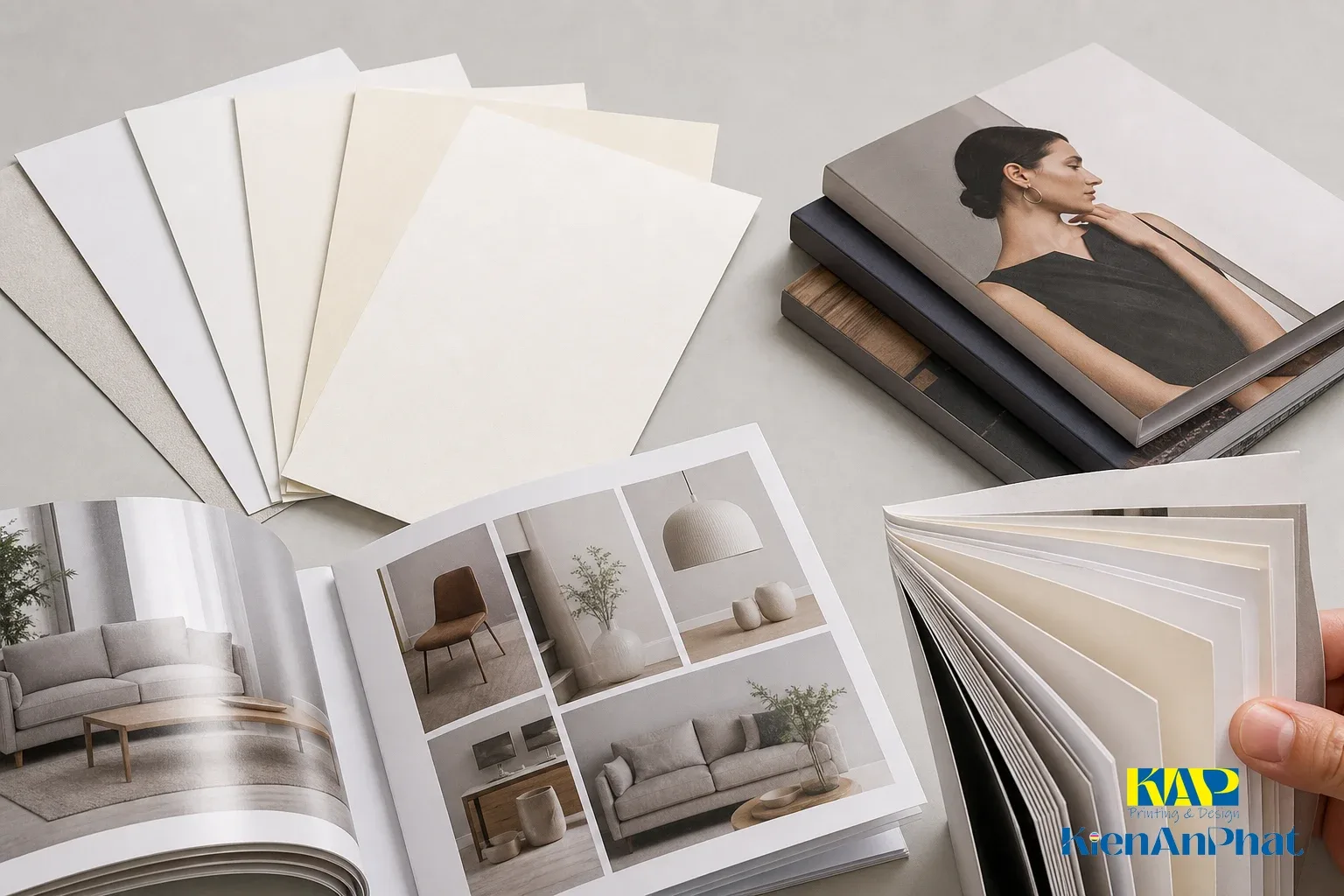 3. Loại Giấy & Định Lượng – Ảnh Hưởng Trực Tiếp Đến Chi Phí & Cảm Quan