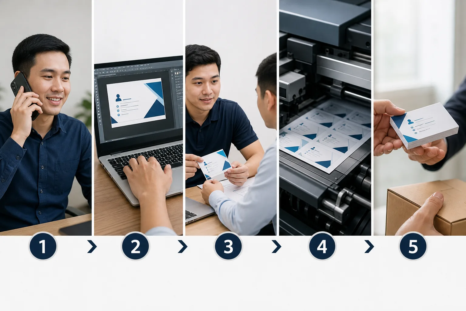 3. Quy Trình Đặt In Card Visit Hỏa Tốc Từng Bước