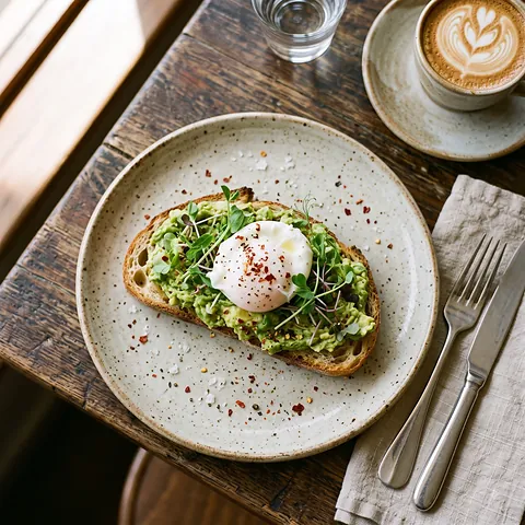 Avocado toast with poached egg