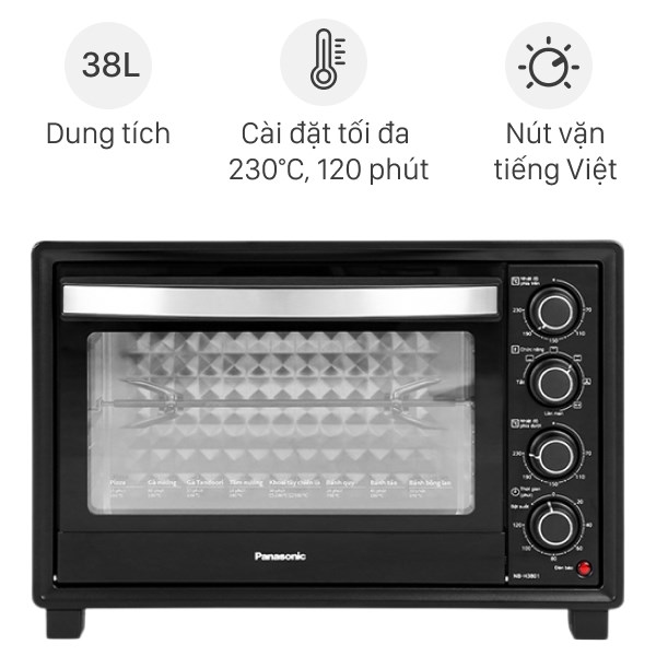 Lò nướng thùng Panasonic 1500W NB-H3801KRA 38 lít