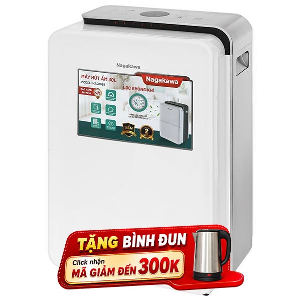 Máy hút ẩm kết hợp lọc không khí Nagakawa NAD8668 540W