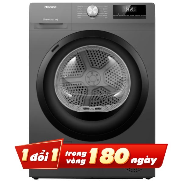 Máy sấy bơm nhiệt Hisense 8 Kg DH80N1T Mẫu