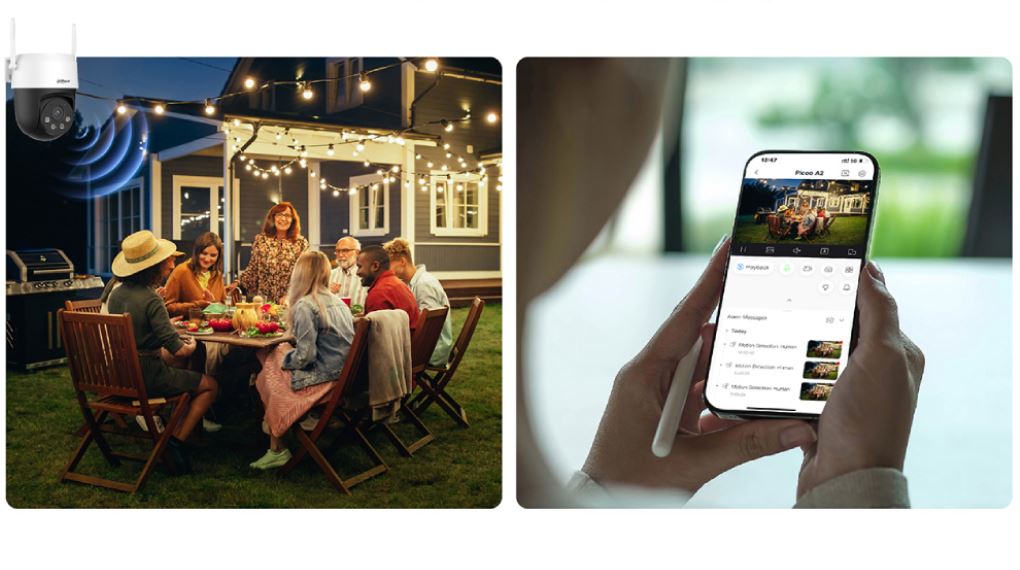 Camera IP Ngoài trời 360 Độ 3MP Dahua DH-P3AS-PV - Kết nối dễ dàng qua LAN và Wifi, dễ dàng lưu trữ dữ liệu