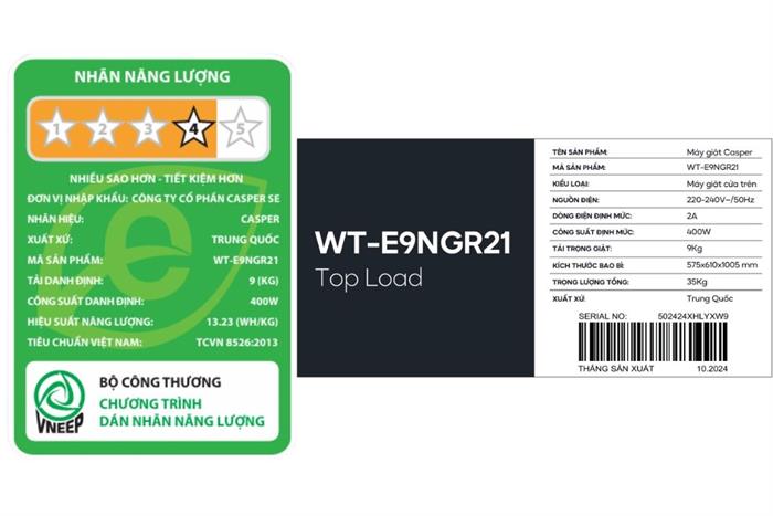 Casper 9 Kg WT-E9NGR21 — ảnh 6