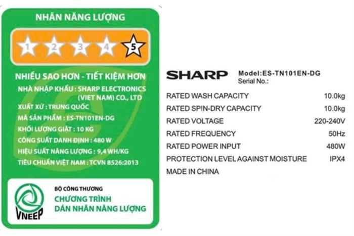 Sharp 10 Kg ES-TN101EN-DG Mẫu — ảnh 6