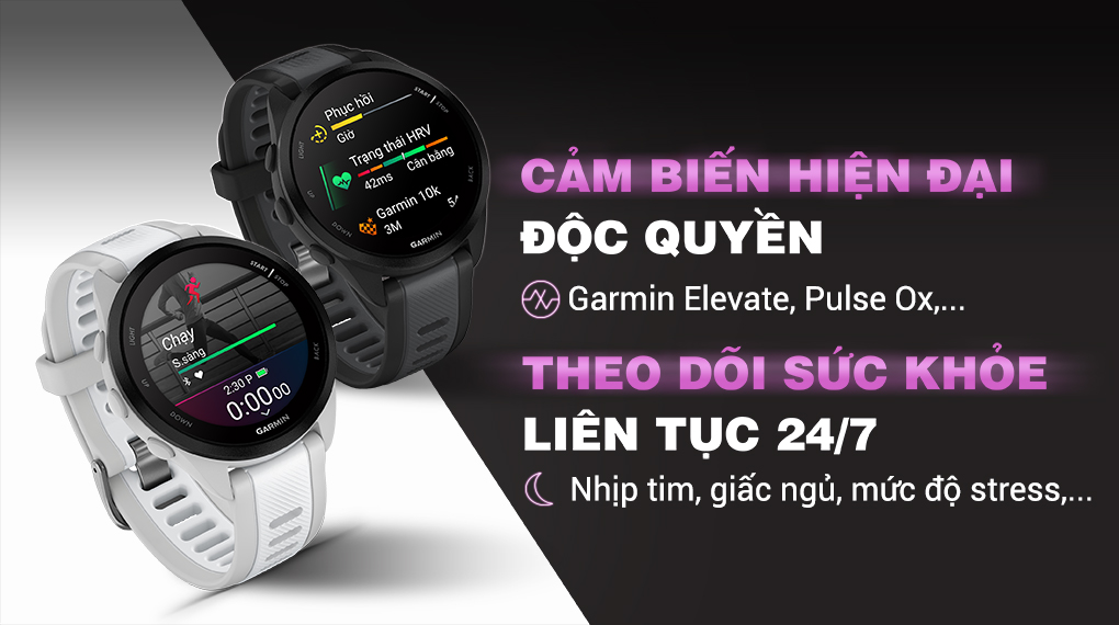 Garmin Forerunner 165 43mm - Cảm biến sức khỏe
