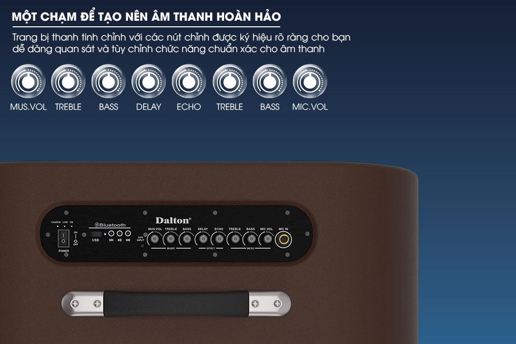 Loa karaoke xách tay Dalton K220C 750W - Điều khiển