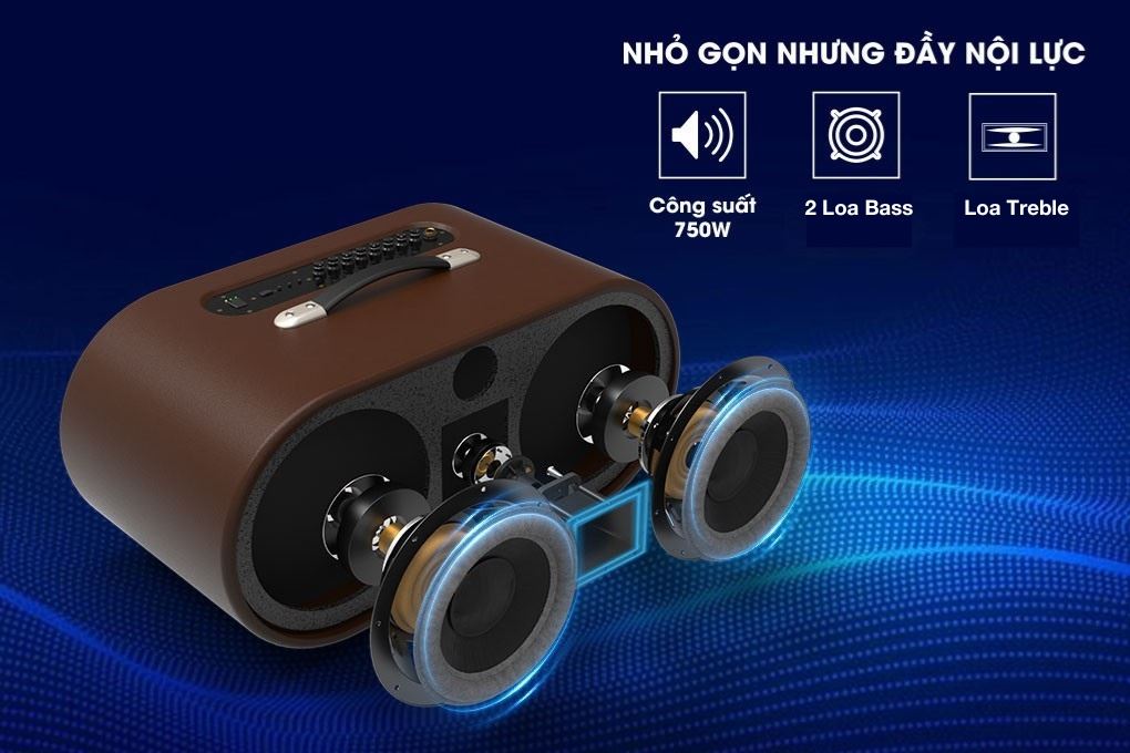 Loa karaoke xách tay Dalton K220C 750W - Công suất