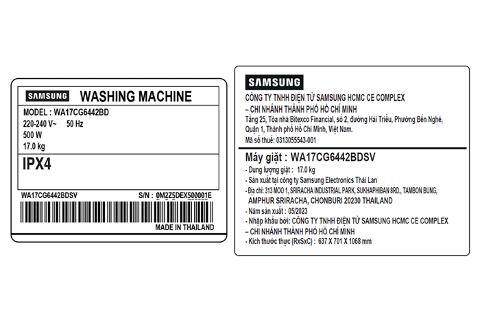 Samsung Inverter 17 Kg WA17CG6442BDSV — ảnh 8